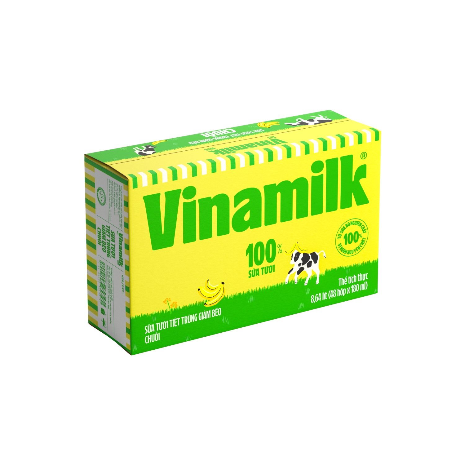 Sữa tươi tiệt trùng 100% Giảm béo vị Chuối