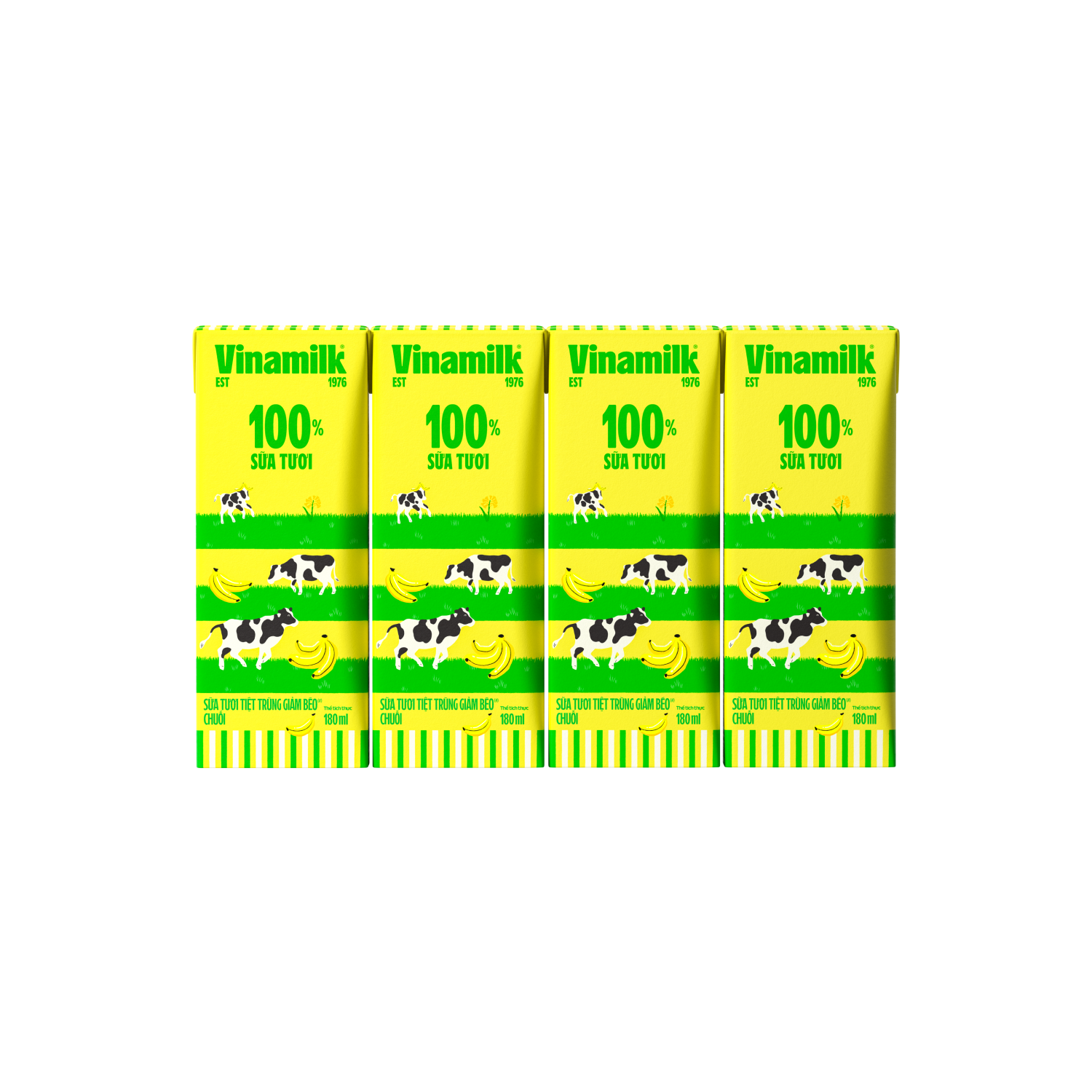 Sữa tươi tiệt trùng 100% Giảm béo vị Chuối