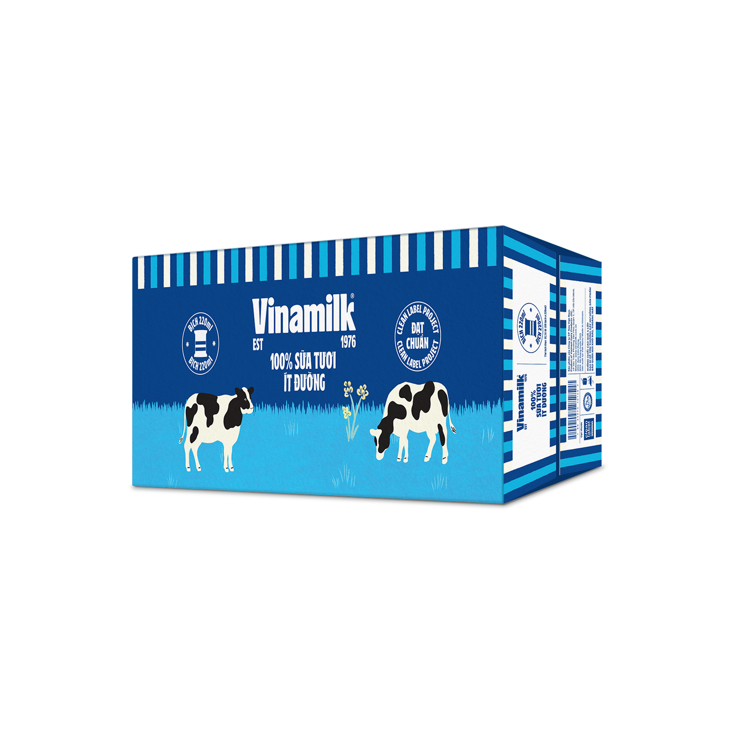 Sữa tươi tiệt trùng 100% Ít đường 180ml