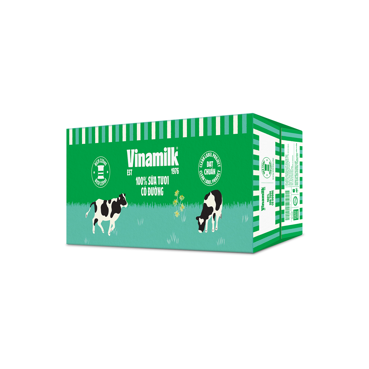 Sữa tươi tiệt trùng 100% Có đường 220ml