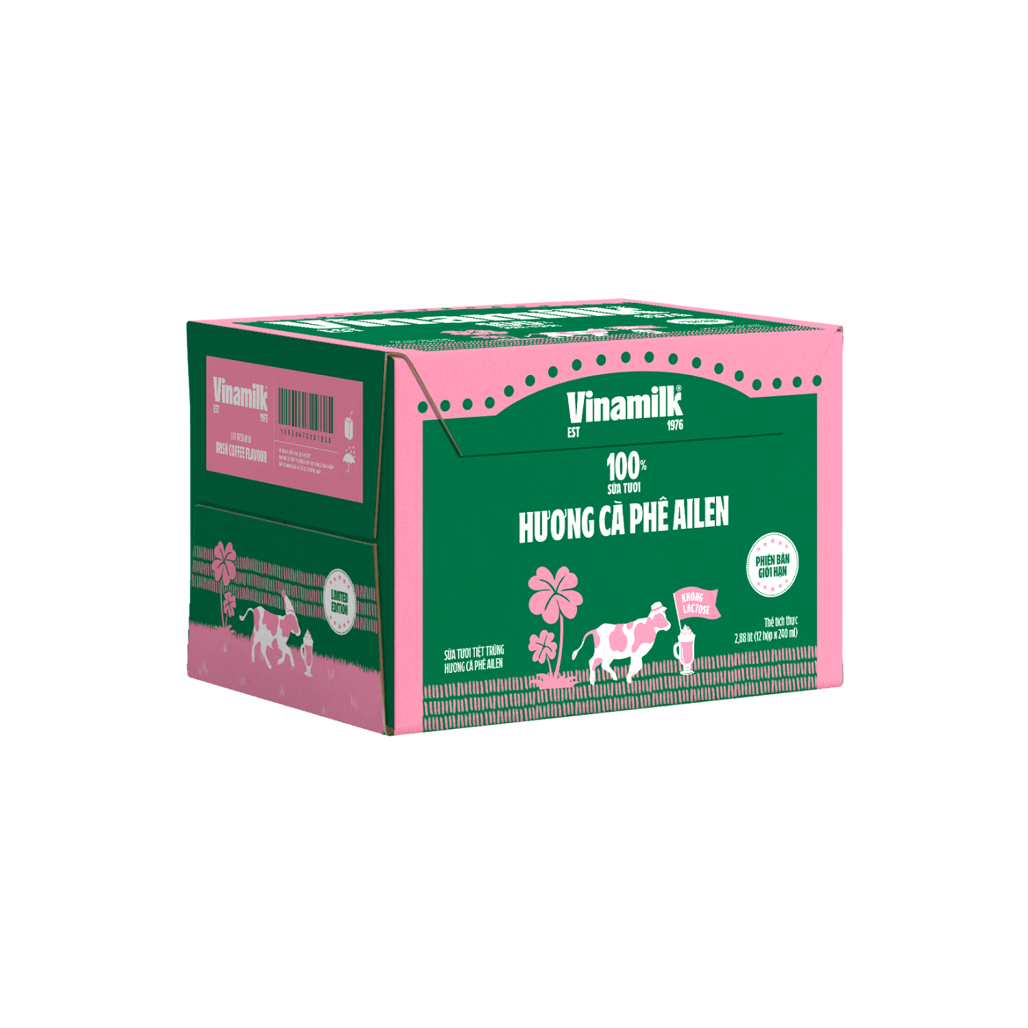 Sữa tươi tiệt trùng 100% Hương Cà Phê Ailen 240ml