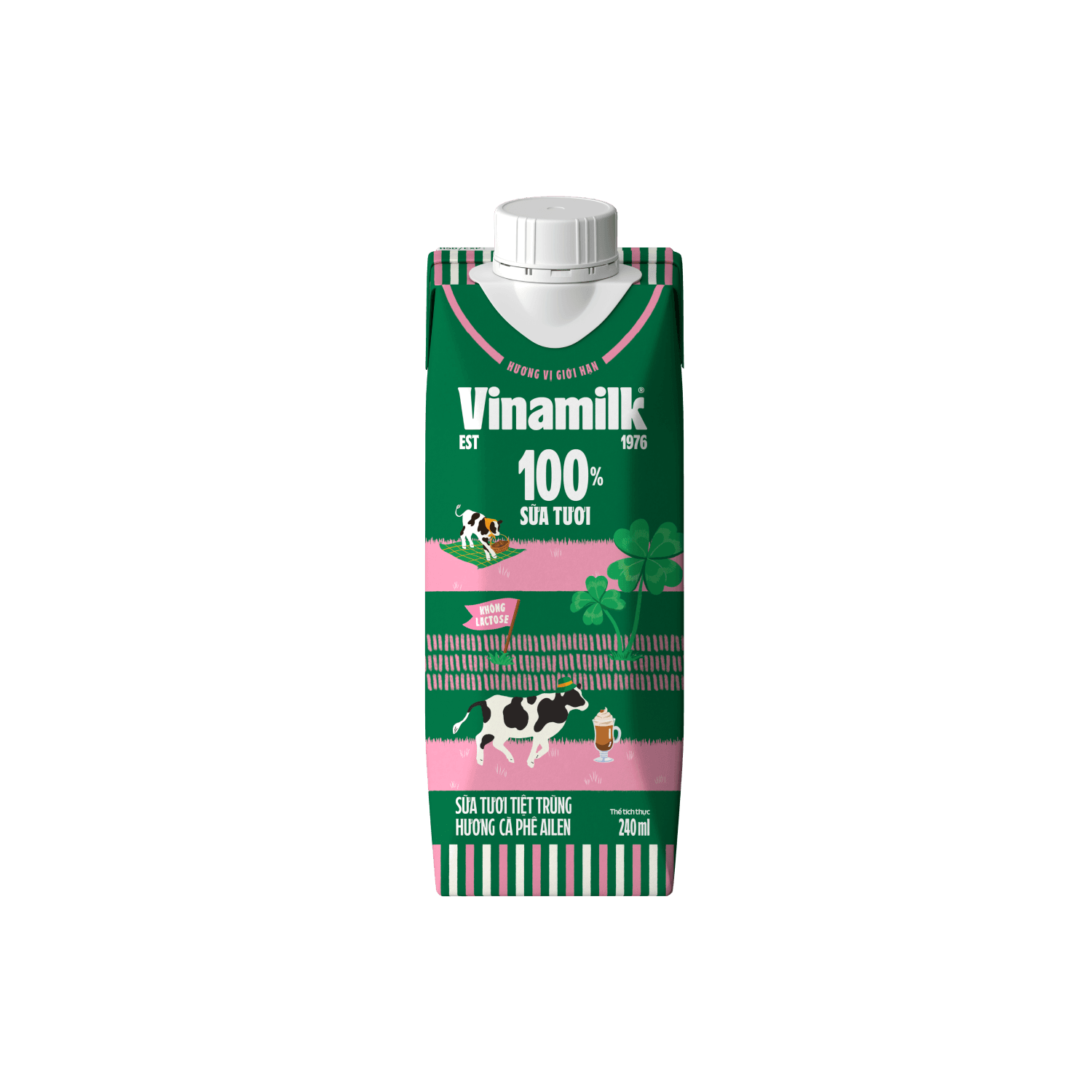 Sữa tươi tiệt trùng 100% Hương Cà Phê Ailen 240ml