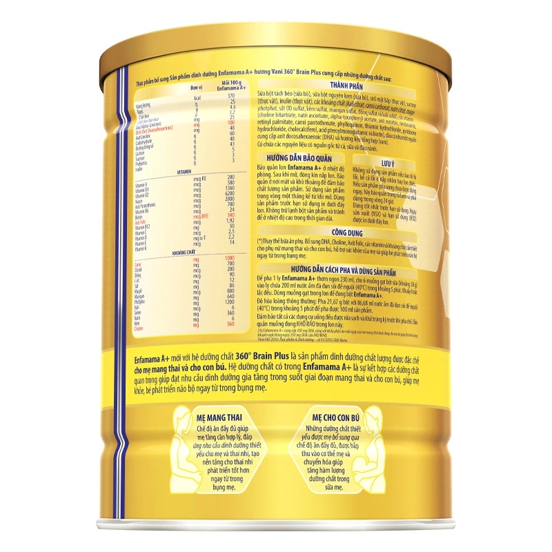 Sữa bầu Enfamama A+ 360° Brain Plus hương vani 830g
