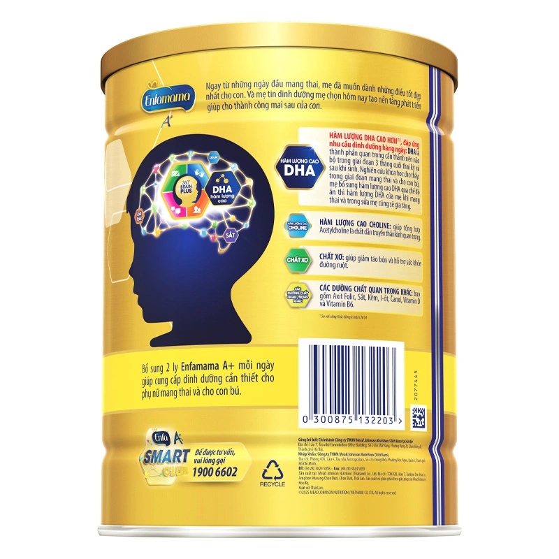 Sữa bầu Enfamama A+ 360° Brain Plus hương vani 830g