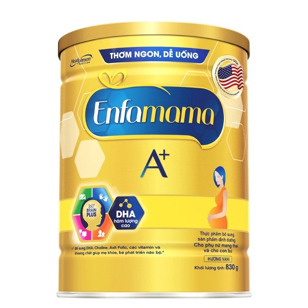 Sữa bầu Enfamama A+ 360° Brain Plus hương vani 830g