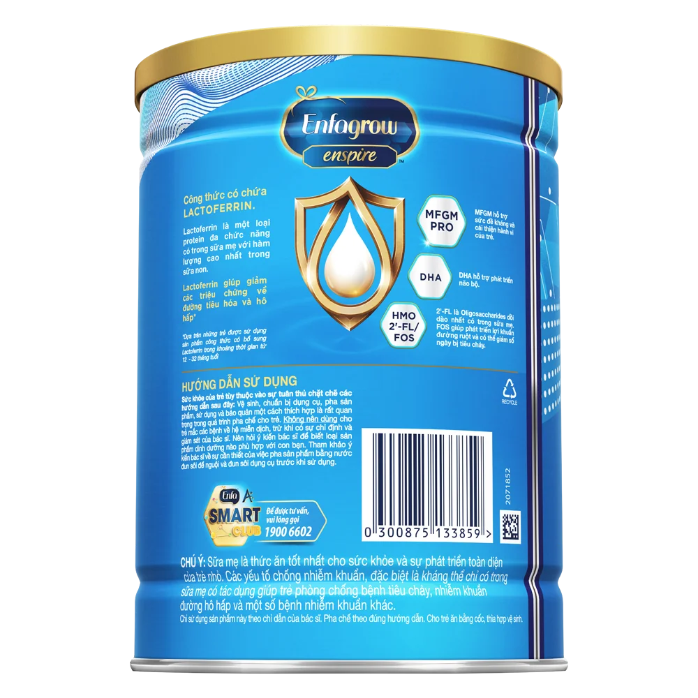 Combo 4 Sữa Enfagrow Enspire 3 850g (2-6 tuổi)