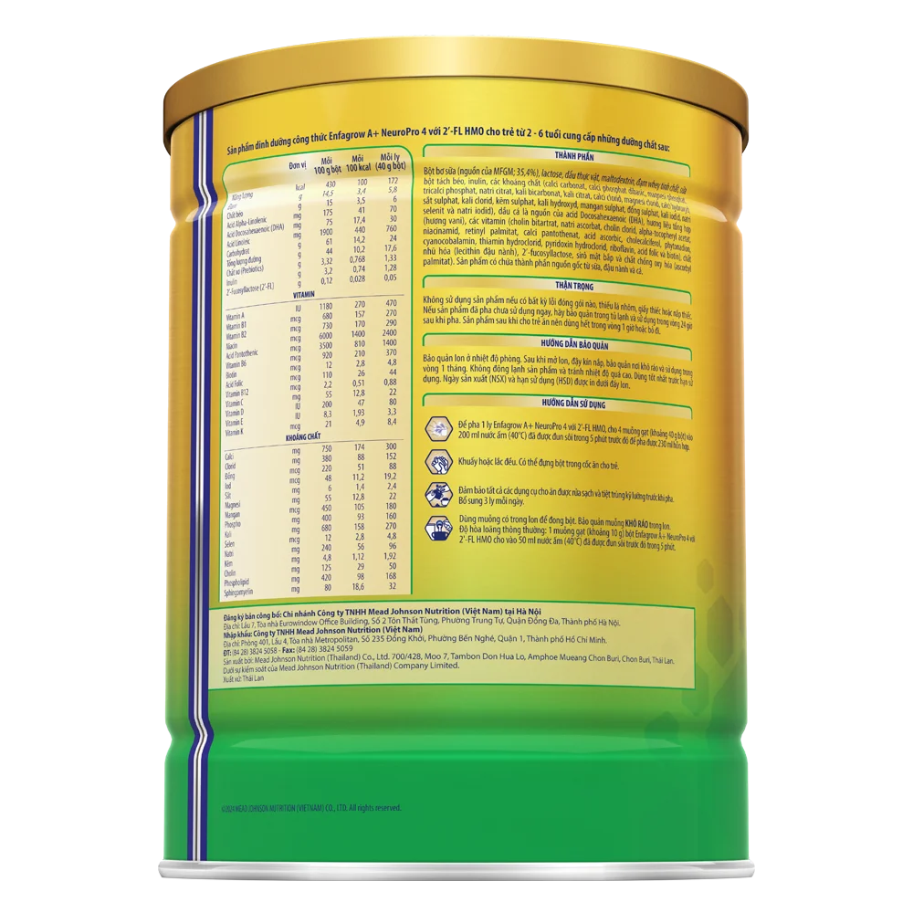 Sữa Enfagrow A+ số 4 830g (2-6 tuổi) 2Flex