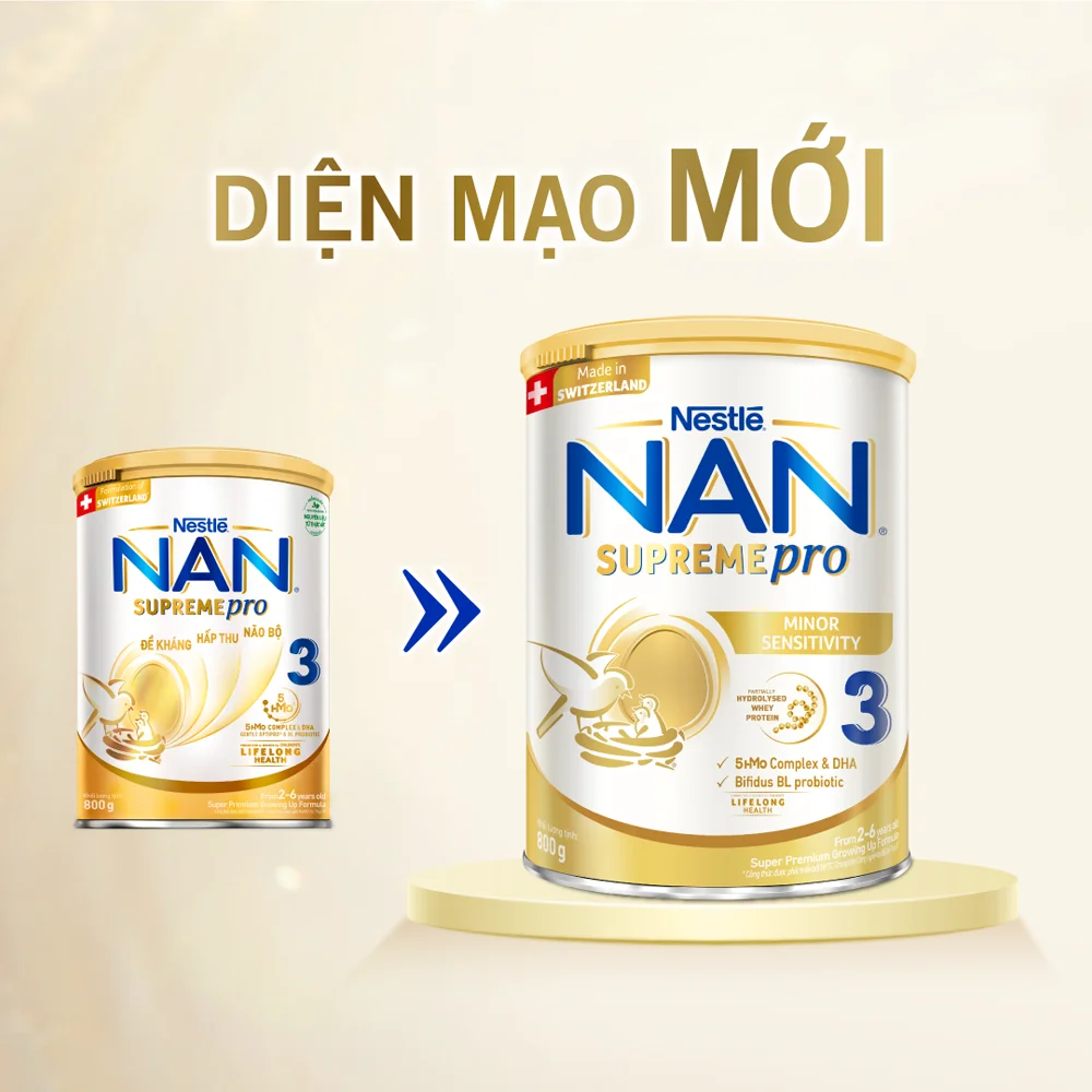 Combo 2 Sữa NAN SUPREME PRO số 3 800g (2-6 tuổi)