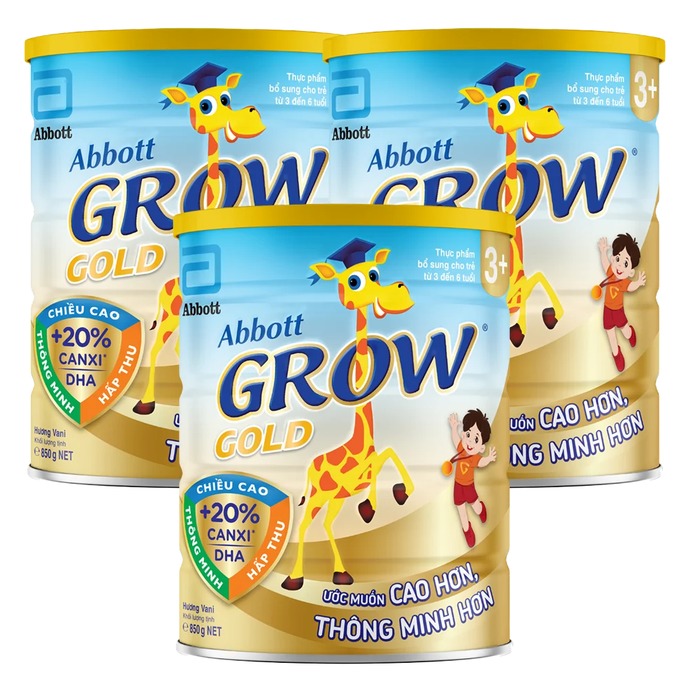 Combo 3 lon Sữa Abbott Grow 3+ 850g (2-6 tuổi)