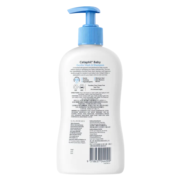 Sữa tắm gội cho trẻ em Cetaphil baby gentle 400ml