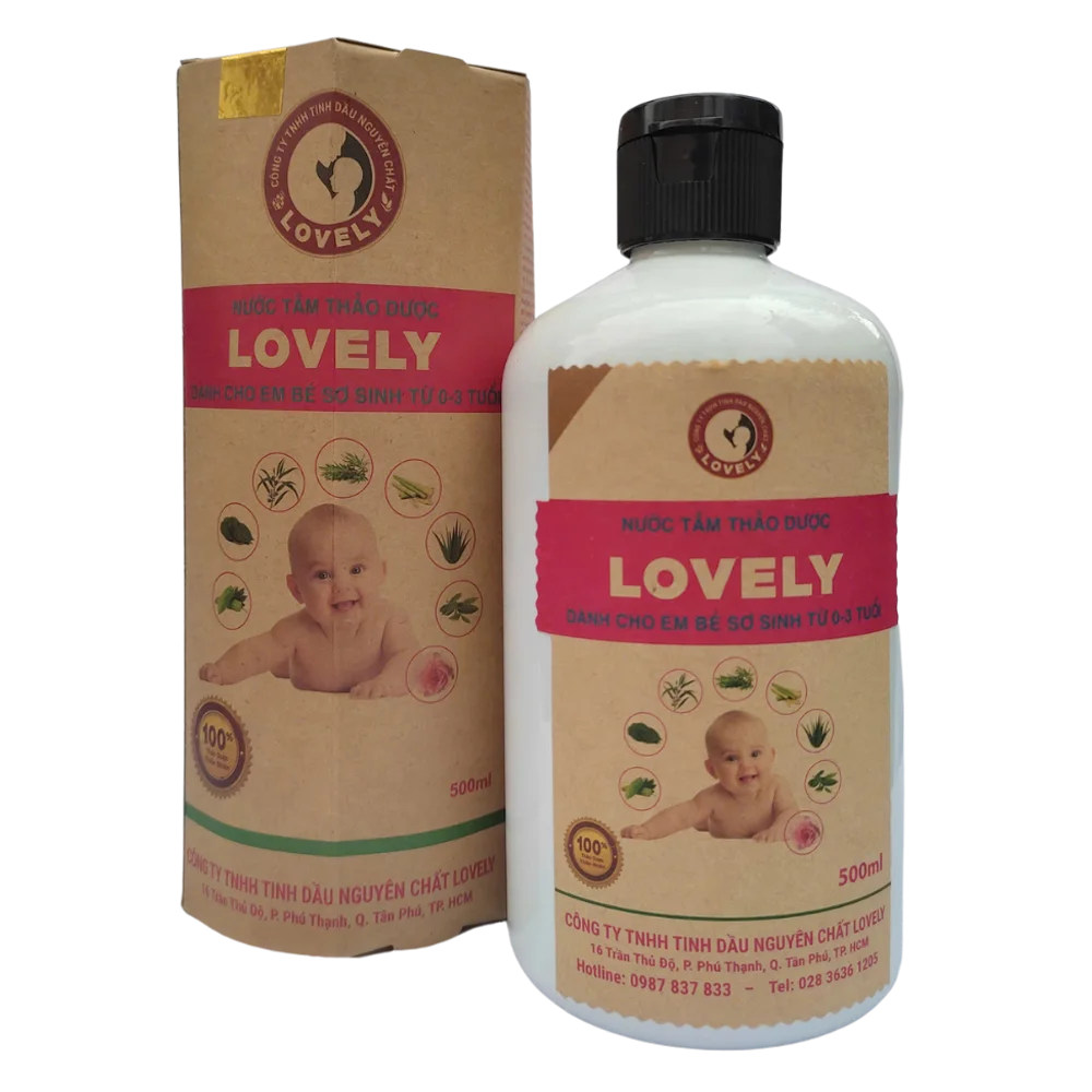 Nước tắm thảo dược Lovely - Dành cho bé sơ sinh từ 500ml