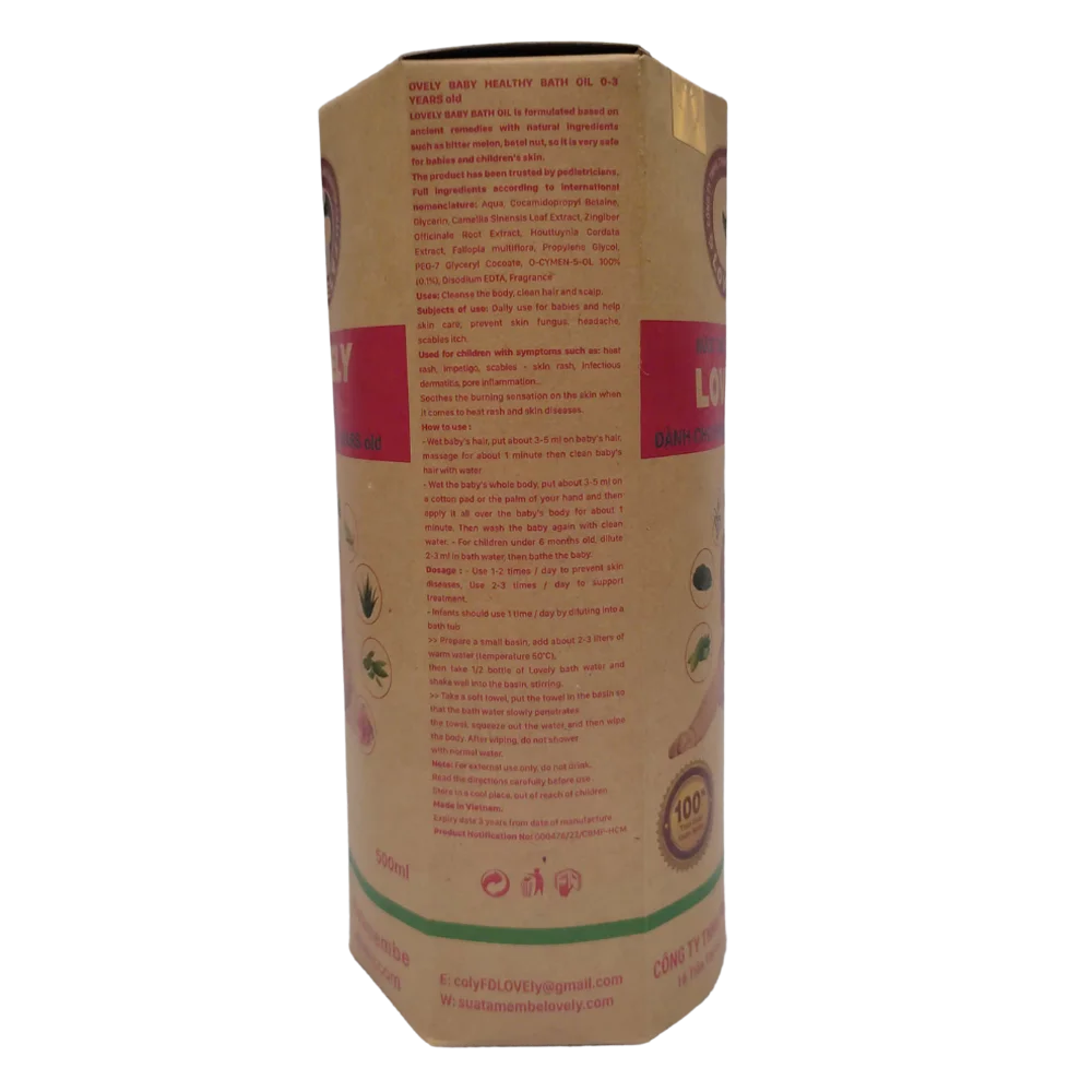 Nước tắm thảo dược Lovely - Dành cho bé sơ sinh từ 500ml